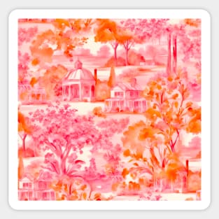 Orange Rotunda toile watercolor Sticker